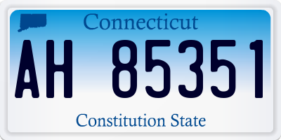 CT license plate AH85351