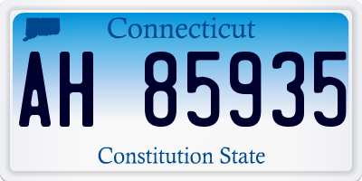 CT license plate AH85935