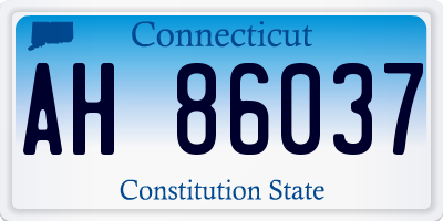 CT license plate AH86037