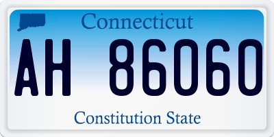 CT license plate AH86060