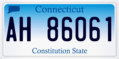 CT license plate AH86061
