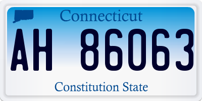 CT license plate AH86063