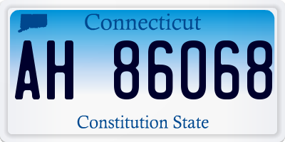 CT license plate AH86068