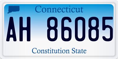 CT license plate AH86085