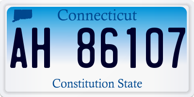 CT license plate AH86107