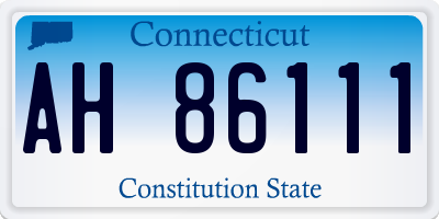 CT license plate AH86111