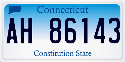CT license plate AH86143