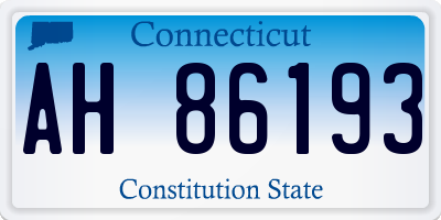 CT license plate AH86193