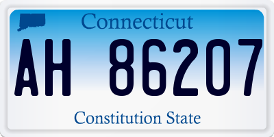 CT license plate AH86207