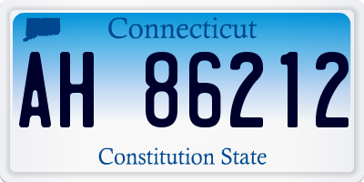 CT license plate AH86212