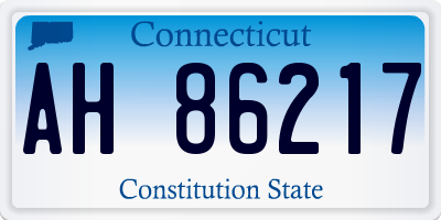 CT license plate AH86217