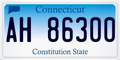 CT license plate AH86300