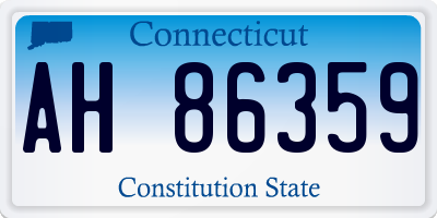 CT license plate AH86359