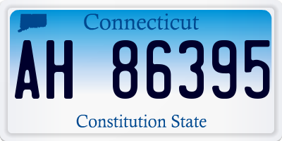CT license plate AH86395