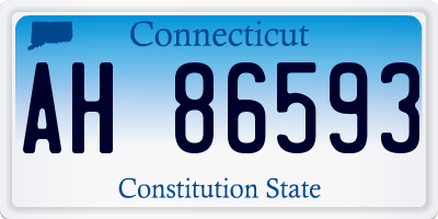 CT license plate AH86593