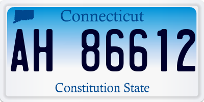 CT license plate AH86612