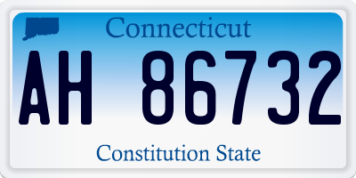 CT license plate AH86732