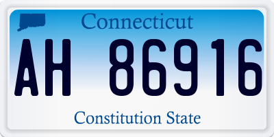 CT license plate AH86916