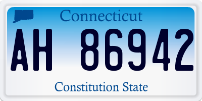 CT license plate AH86942