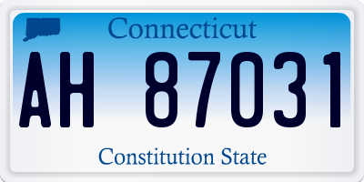 CT license plate AH87031