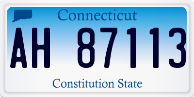 CT license plate AH87113