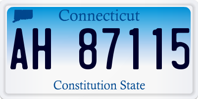 CT license plate AH87115