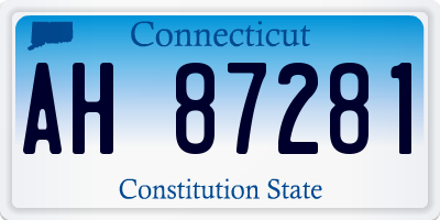 CT license plate AH87281