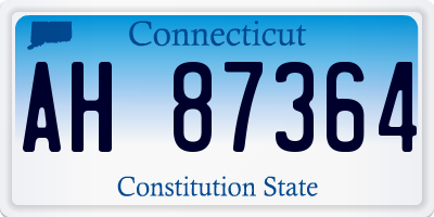 CT license plate AH87364