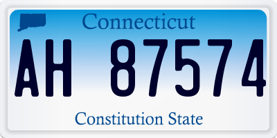 CT license plate AH87574