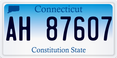 CT license plate AH87607