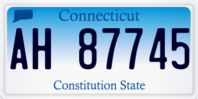 CT license plate AH87745