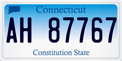 CT license plate AH87767
