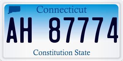 CT license plate AH87774