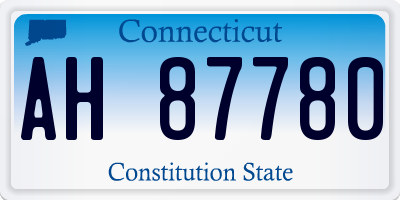 CT license plate AH87780