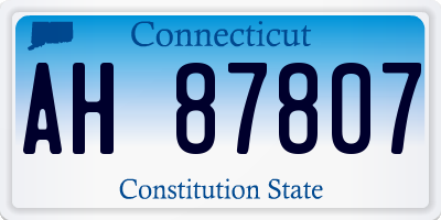 CT license plate AH87807