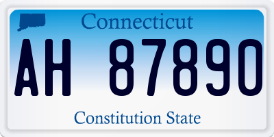 CT license plate AH87890