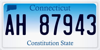 CT license plate AH87943