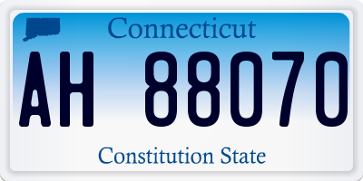CT license plate AH88070