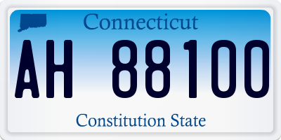 CT license plate AH88100