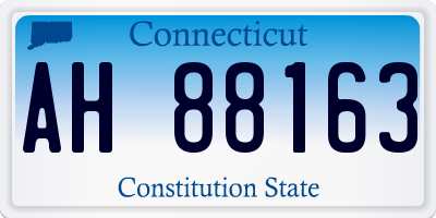 CT license plate AH88163
