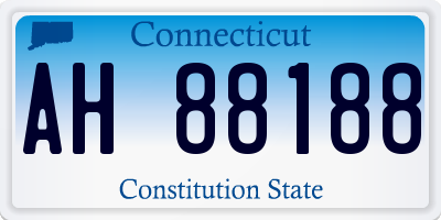 CT license plate AH88188