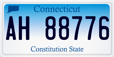 CT license plate AH88776