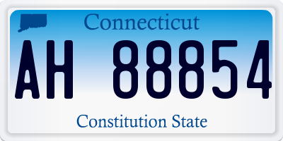 CT license plate AH88854