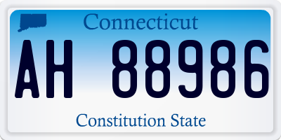 CT license plate AH88986