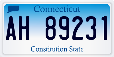 CT license plate AH89231