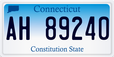 CT license plate AH89240