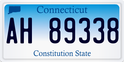 CT license plate AH89338