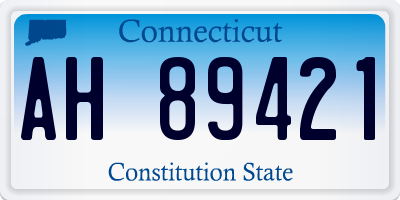 CT license plate AH89421