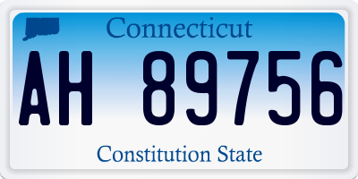 CT license plate AH89756