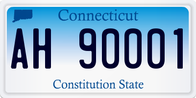 CT license plate AH90001